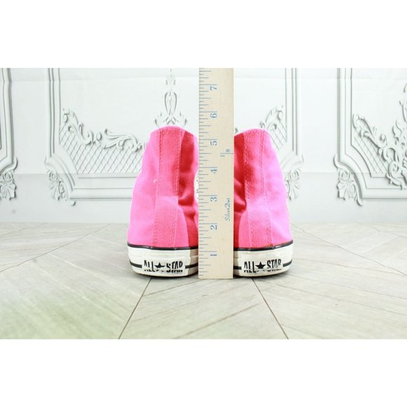 Converse Chuck Taylor Neon Pink Canvas Rubber Sole Hi Top Sneakers Size M 7 L 9 - Picture 8 of 8